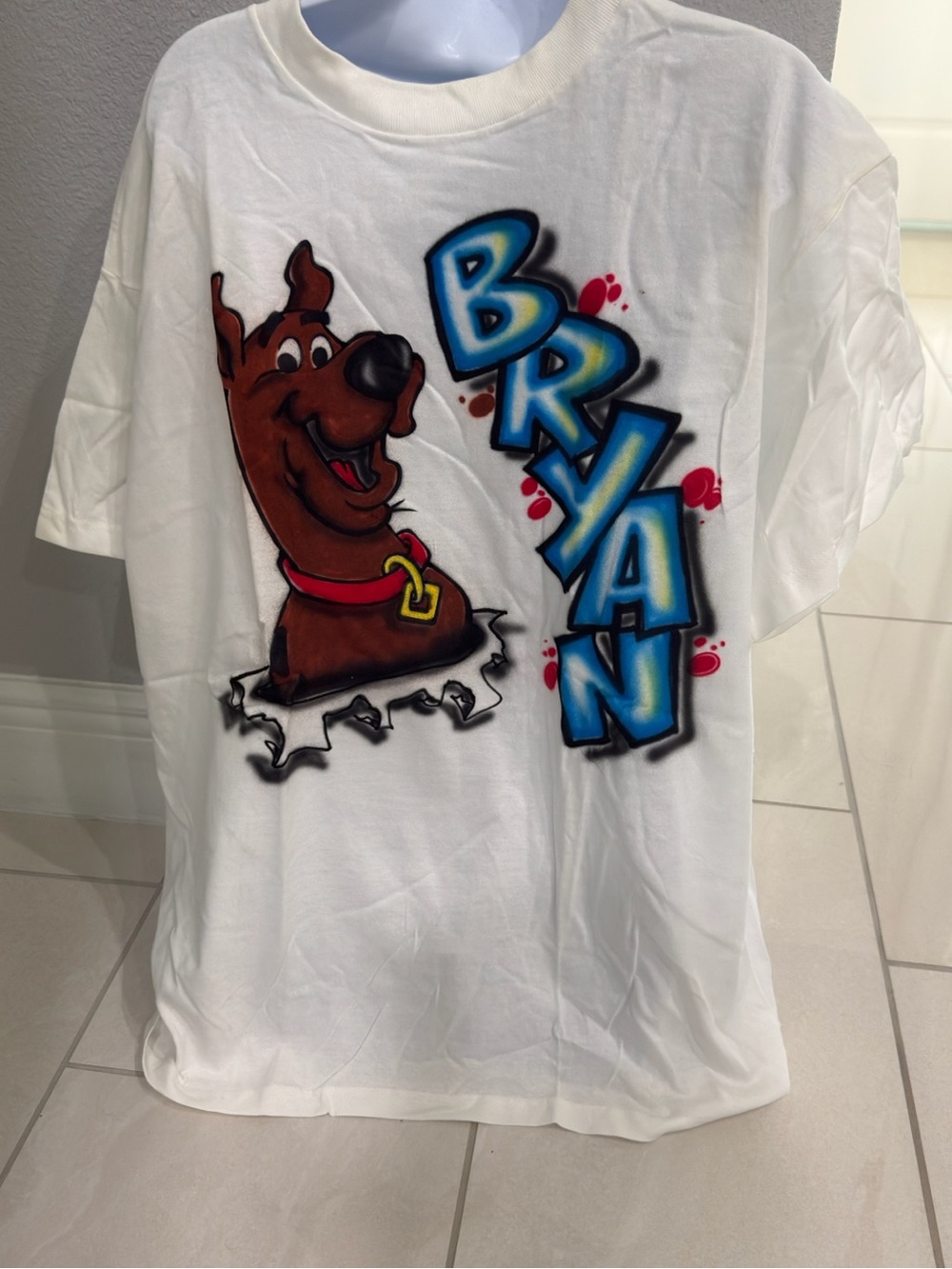 Scooby-Doo Boys' White Graphic Tee with Custom Name